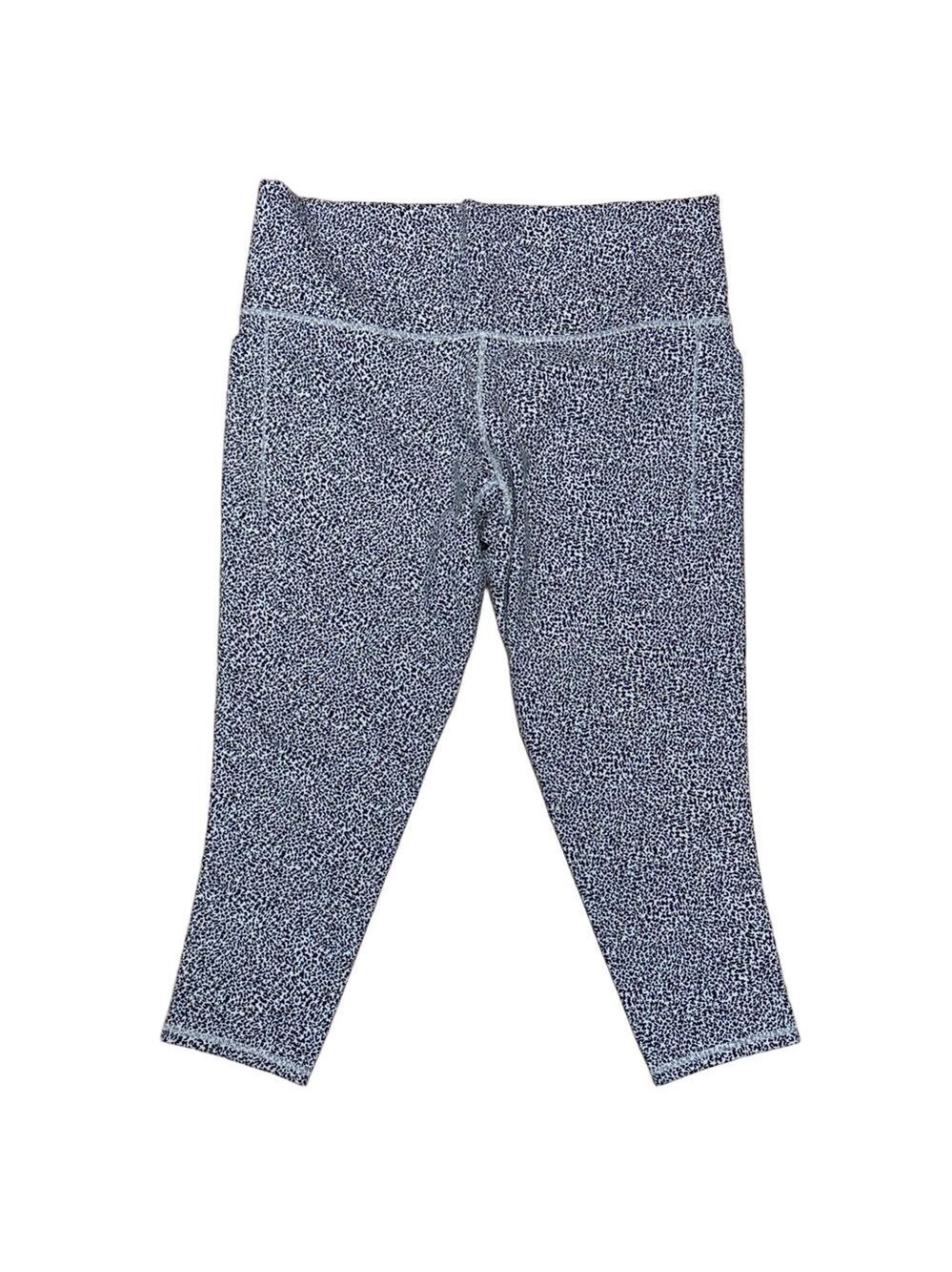 Athleta Women’s 2X Black White Salutation Stash II 7/8 Tight High Rise NWT